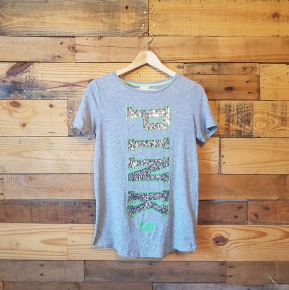 Victorias Secret PINK Logo Gray Tee with B… - Picture 2 of 4